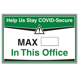 Stay COVID-Secure - Max People In This Office