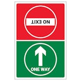 One Way/No Exit Temporary Floor Sticker