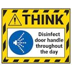 Think - Disinfect Door Handle Throughout The Day Label