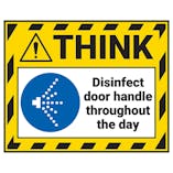 Think - Disinfect Door Handle Throughout The Day Label