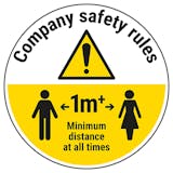 Company Rules - Keep 1m Distance Temporary Floor Sticker