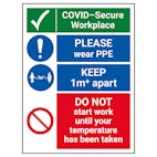 COVID-Secure Workplace - PLEASE Wear PPE - 1M