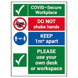 COVID-Secure Workplace - 1M - Use Own Desk