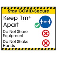 Stay COVID-Secure Keep 1m Apart Label
