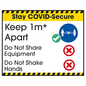 Stay COVID-Secure Keep 1m Apart Label