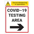 COVID-19 Testing Area - Arrow Right