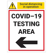 COVID-19 Testing Area - Arrow Left