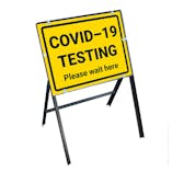 COVID-19 Testing - Please Wait Here Stanchion Frame