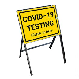 COVID-19 Testing - Check-In Here Stanchion Frame