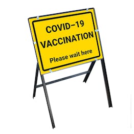 COVID-19 Vaccination - Please Wait Here Stanchion Frame