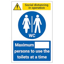 Social Distancing In Operation - Max Persons In Toilets