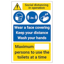 Social Distancing In Operation - Face Coverings.. - Toilet