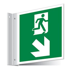 Fire Exit Down Right/Left Corridor Sign