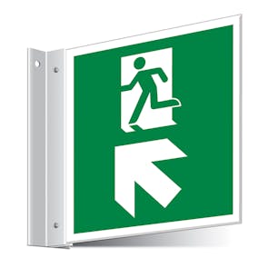Fire Exit Up Left/Right Corridor Sign 