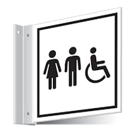 Unisex/Disabled Toilets Corridor Sign 
