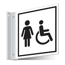 Female Disabled Toilets Corridor Sign 