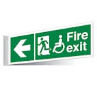 Fire Exit WChair Left/Right Corridor Sign - Landscape