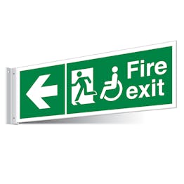 Fire Exit WChair Left/Right Corridor Sign - Landscape