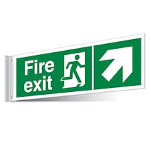 Fire Exit Up Right/Left Corridor Sign - Landscape