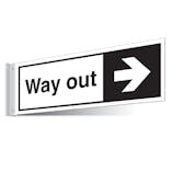 Way Out Right/Left Corridor Sign 