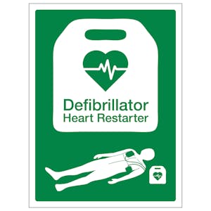 Defibrillator Heart Restarter Sign – RESUS Council & BHF Approved