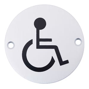 Disabled Toilet Symbol - Aluminium