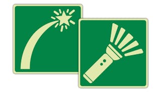 Photoluminescent Distress Signal & Rescue Equipment Signs