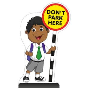 School Kid Cut Out Pavement Sign - Kamal - Don't Park Here
