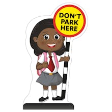 School Kid Cut Out Pavement Sign - Naomi - Don't Park Here
