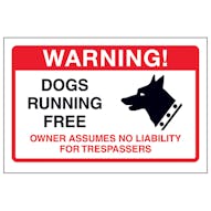 Dogs Running Free, Owner Assumes No Liabilty