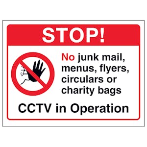 Stop! No Junk Mail, Menus, Flyers...CCTV in Operation