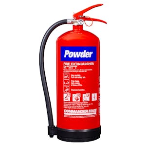 CommanderEDGE ABC Dry Powder Fire Extinguisher - 6kg - 43A 233B C - With a FREE Sign!