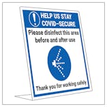COVID-Secure Desk Sign - Disinfect Area