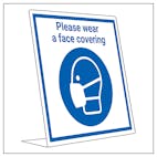 Covid Retail Desk Sign - Wear A Face Covering