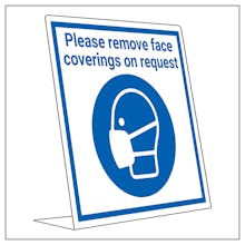Covid Retail Desk Sign - Remove Face Coverings