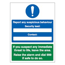 Report Any Suspicious Behaviour