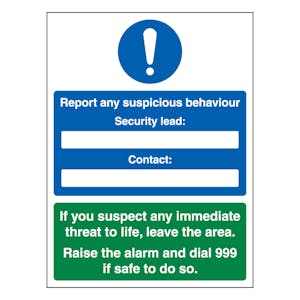 Report Any Suspicious Behaviour