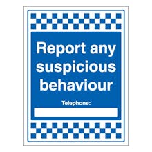Report Any Suspicious Behaviour - Telephone