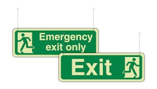 Photoluminescent Emergency Exit Hanging Signs