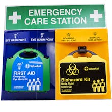 Emergency Eyewash Point + Body Fluid Clean-Up Point - Emergency Care Station