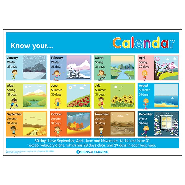 Know Your... Calendar Poster | Education Posters | Notices & Wallcharts