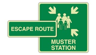 Photoluminescent Escape Route & Muster Station Signs