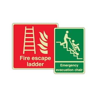 Photoluminescent Evacuation Equipment Signs