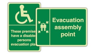 Photoluminescent Evacuation & Refuge Point Signs