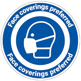 Face Coverings Preferred - Temporary Floor Sticker