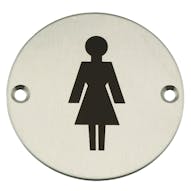Female Toilet Symbol - Stainless Steel