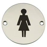 Female Toilet Symbol - Stainless Steel