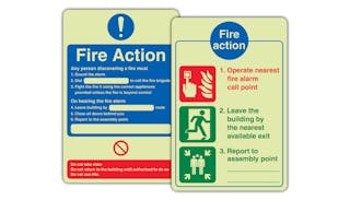 Photoluminescent Fire Action Notices