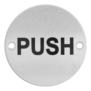 PUSH Door Sign - Stainless Steel