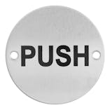 PUSH Door Sign - Stainless Steel